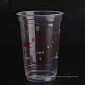 Plastic Clear Cup mit flachen Deckel für Bubble / Boba Tee, Milchshakes &amp; Frozen Cocktails